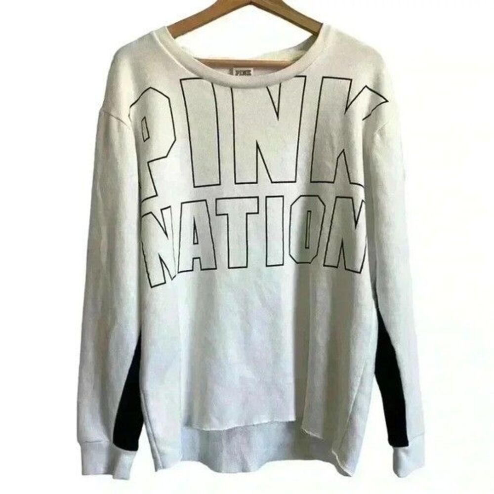 PINK Victoria Secret Womens White Sweatshirt Size Medium